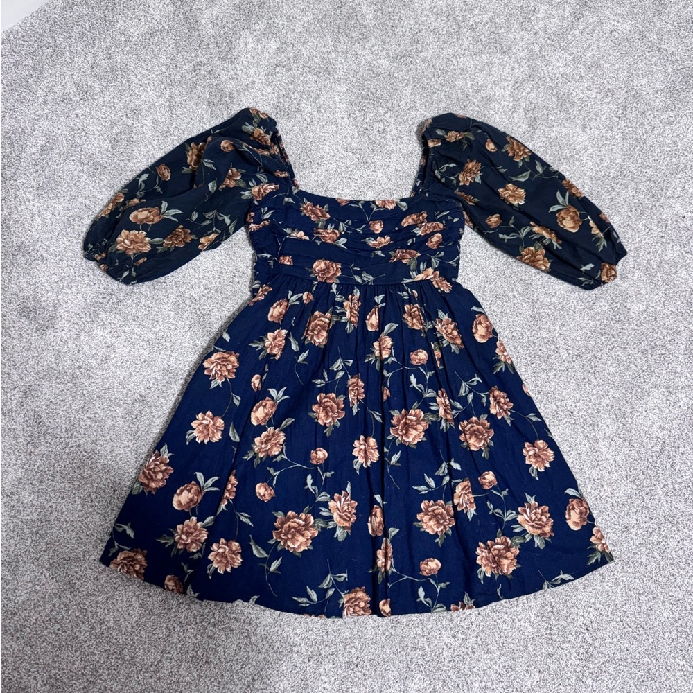 Abercrombie & Fitch Mini Dress, Floral, Size XS, Puff Sleeve